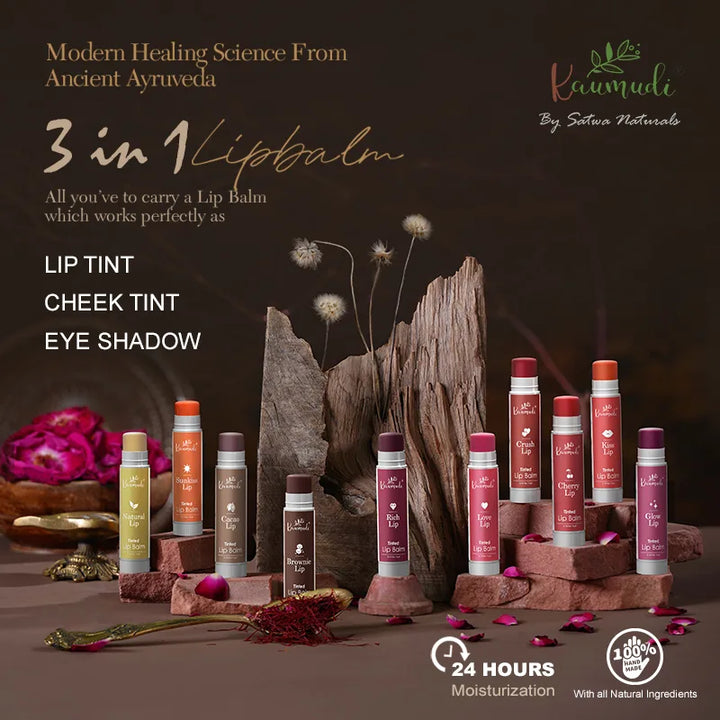 Kaumudi Handmade & Natural Multipurpose 3in1 Lip Balm (Lip Tint | Cheek Tint | Eye Shadow)