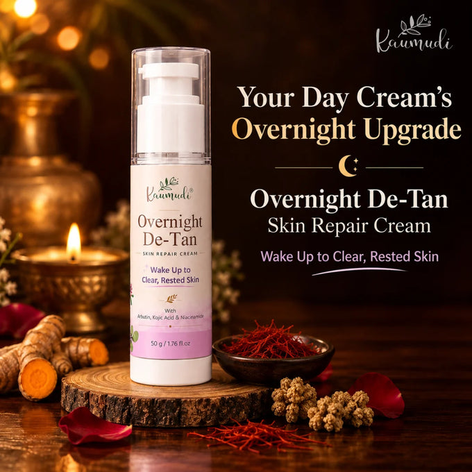 Kaumudi Overnight De-Tan Skin Repair Cream with Arbutin, Ceramide and Saffron