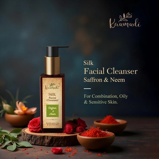 Silk Facial Cleanser with Saffron & Neem for Oily, Combination & Sensitive Skin