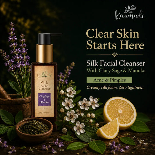 Silk Facial Cleanser With Clary Sage & Manuka for Acne & Pimples
