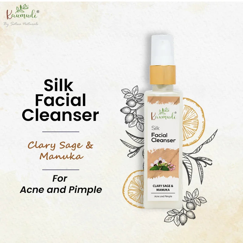 Silk Facial Cleanser With Clary Sage & Manuka for Acne & Pimples